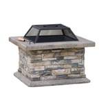 Crestline 29" Concrete Wood Burning Fire Pit - Square - Natural Stone -  Christopher Knight Home