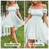 EXLURA Women's 2025 Summer Short Puff Sleeve Casual Short Mini Dresses Tie Back Square Neck A-Line Sundress - 2 of 4