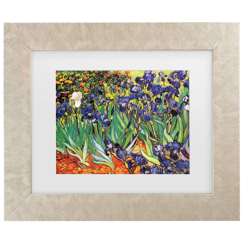 Trademark Fine Art 11"x14" Vincent van Gogh Irises at Saint-Remy Matted Framed Art Cream