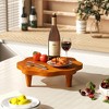 Tangkula 16" Flower-shaped Riser Board Teak Wood Pedestal Stand Farmhouse Plant Holder - 2 of 4