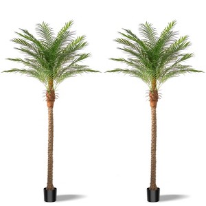 7ft/8ft/9ft Artificial Palm Trees 2 Packs Indoor Outdoor Tropical Decor Tall Fake Plants Large Faux Sago Palm Tree - 1 of 4