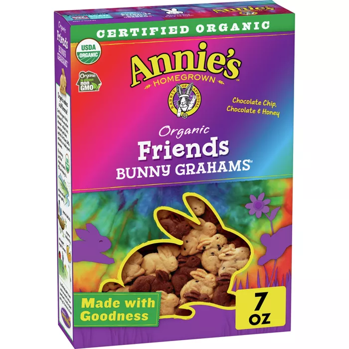 Annie's Organic Friends Bunny Grahams Chocolate Chip & Honey Baked Snacks - 7oz : Target