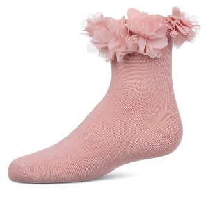 Memoi Girls' Floral Halo Cotton Anklet Socks - 1 of 4