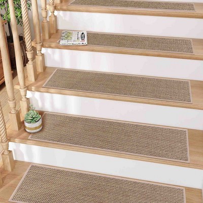 BAGOKIE 15PCS Non-Slip Carpet Stair Treads 8"x30" Mats Indoor for Wooden Steps
