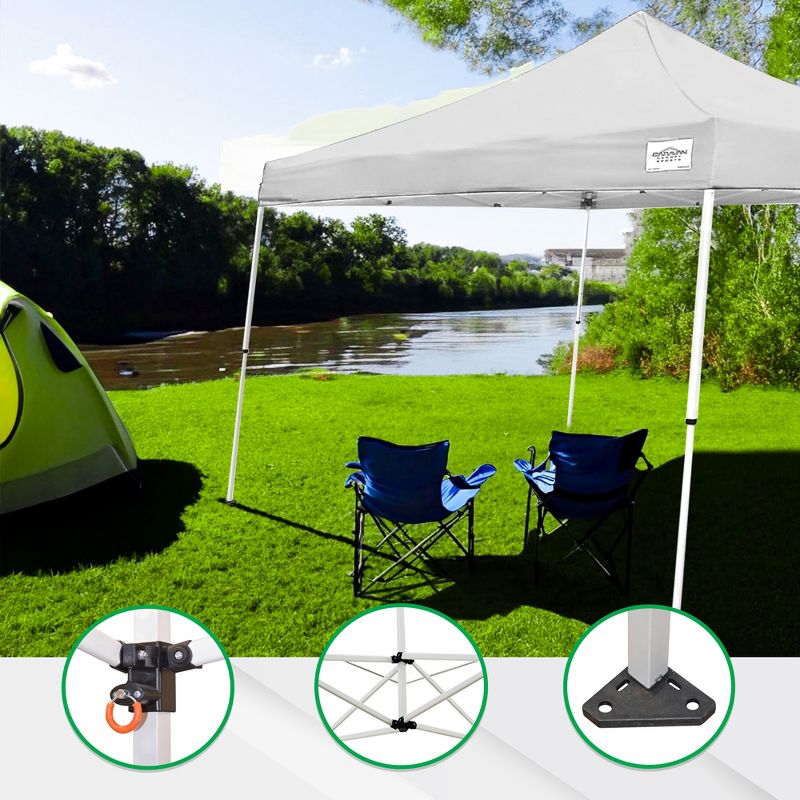 Caravan Canopy V-Series 12 x 12' Tent Sidewalls with V-Series 2 12 x 12' Pop-Up Tent Slanted Leg Instant Canopy & 4 6-Pound Cement Weight Plates, 2 of 7