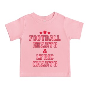 Football Hearts & Lyric Charts - Kids Youth Short Sleeve Tee and Toddler Short Sleeve Tee - 1 of 3