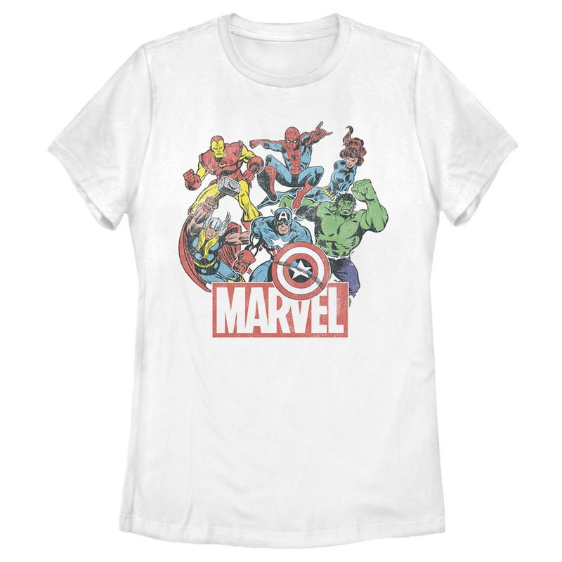 Women's Marvel Classic Hero Collage T-Shirt, 1 of 5