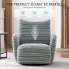 Okak Mid-Century Striped Fabric Swivel Lounge Armchair with Aesthetic Design,Leisure Accent Chair for Living Rooms,Relaxation Areas - 2 of 4