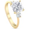 Pompeii3 3 1/2Ct Cushion & Round Cut Moissanite Engagement Ring 14k Yellow Gold - 2 of 4