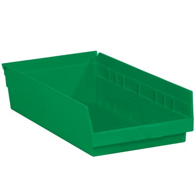 Box Partners Plastic Shelf Bin Boxes 17 7/8" x 11 1/8" x 4" Green 8/Case BINPS114G