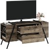 47 in TV Stand for 50-65 in TVs, Entertainment Center with 2 Drawers, Adjustable Shelves & U-Shaped Metal Legs, Modern Wooden TV Console - 3 of 4