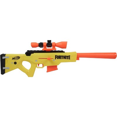 Nerf Fortnite BASR-L Bolt Action, Clip Fed Blaster - Includes Removable Scope, 6-Dart Clip and 12 Official Nerf Elite Darts
