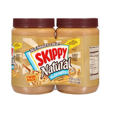 Photo 1 of *(Best By 08/22/2024)* Skippy Twin Pack Natural Creamy Peanut Butter - 40oz