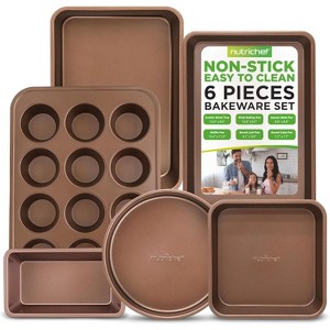 NutriChef 6-pc Kitchen Oven Baking Pans Trays Bakeware Set - 1 of 4