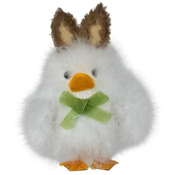 Northlight Duck with Bunny Ears Easter Figurine - 5.5" - White