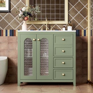 Versatile Bathroom Vanity with Sink: Elevate Your Space with Clean Lines and Contemporary Style in Any Finish - 1 of 4