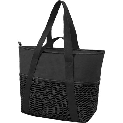 FATMOON Beach Tote Bag Waterproof Sandproof Mesh Swiming Pool Bag with Zipper for Summer Vacation