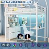 Twin Size Loft Bed with Desk, 4 Large Fabric Drawers and Open Shelves, Heavy Duty Metal Loft Bed, Power Outlets, Safety Guardrails & Ladder - 4 of 4