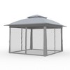 11x11 Pop Up Gazebo Outdoor Canopy Shelter, Instant Patio Gazebo Sun Shade Canopy Tent, 2 Tiers Roof & Mesh Netting for Lawn, Garden, Backyard & Deck - 3 of 4