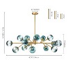 Rennnsan Tessora 40" W 15 -Light Dimmable Mid-Century Sputnik Chandelier in Black & Brass - 3 of 4