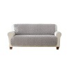 SureFit 68"x75" Alex Quilted Fur Furniture Protector Light Gray: Pet-Friendly Microfiber Sofa Slipcover - 3 of 4
