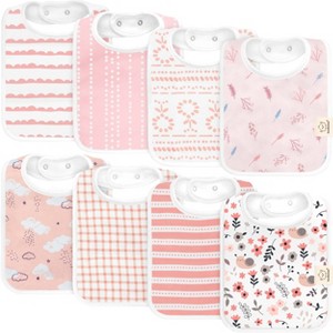 KeaBabies 8-Pack Organic Baby Bibs for Boy, Girl, Drool Bibs, Baby Bib for Girls, Boys,  Newborn Teething Bibs - 1 of 4