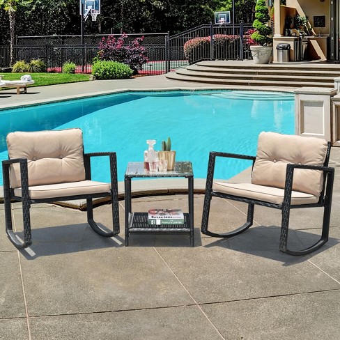 Rocking chair patio furniture set hot sale