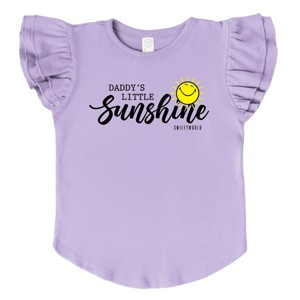 The Juniper Shop SmileyWorld Daddy's Little Sunshine Flutter Sleeve Tee - 1 of 4