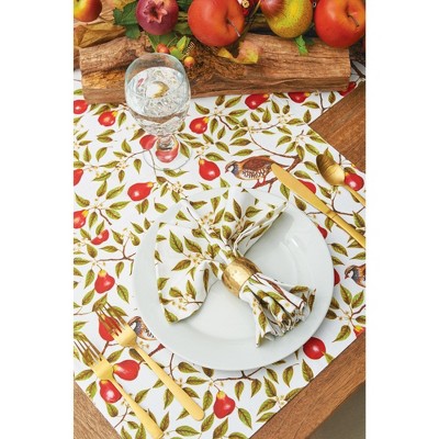Partridge In A Pear Tree Printed Cotton Placemats Set of 6