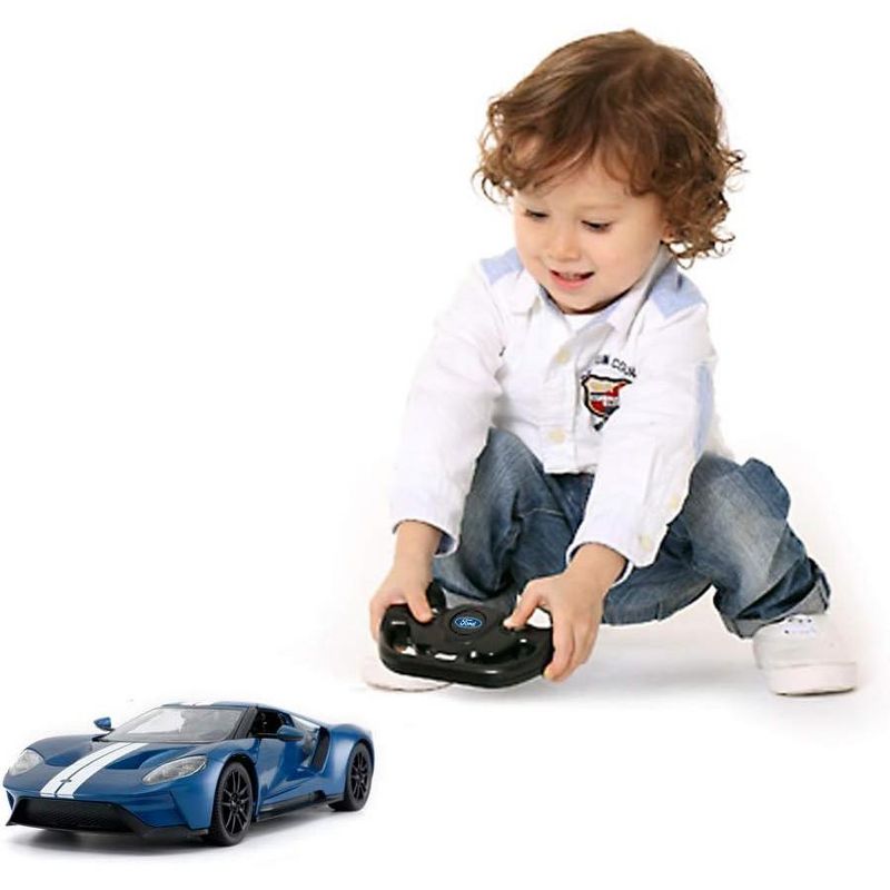Ready! Set! Go! Link 1/14 Ford GT Remote Control Race Toy Car For Kids With Manual Open Doors - Blue, 3 of 4