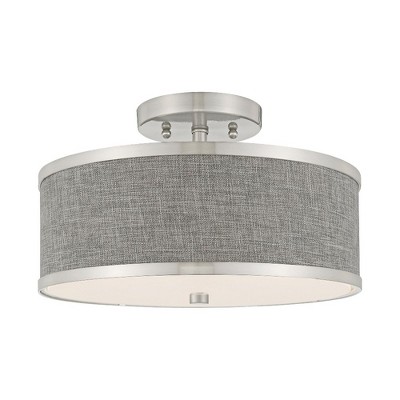 Livex Lighting Park Ridge 2 - Light Semi-Flush Mount in  Brushed Nickel