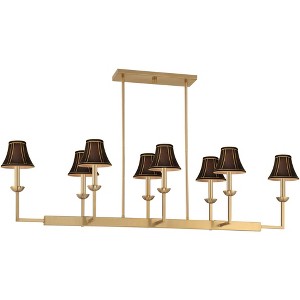 Possini Euro Design Possini Euro Kime 50"W Gold 8-Light Island Chandelier w/ Black Shades - 1 of 4