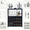 TackView Bar Cabinet with Wine Rack and Glass Holder, Kitchen Sideboard Buffet Cabinet with Mesh Door, for Kitchen, Living Room - 2 of 4