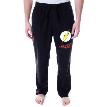 DC Comics Men's The Flash Classic Logo Loungewear Sleep Pajama Pants Black