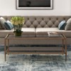 Modern Rectangle Coffee Table in Brass and Gold with Mirrored Shelf - Henn&Hart - 2 of 4