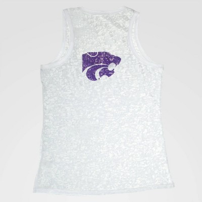 NCAA Kansas State Wildcats Burnout Tank Top - White XL