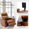 Electric Power Recliner Chair with USB Charging, Hidden Arm Storage, Cup Holder, Tray Table and Bluetooth Speaker - 4 of 4
