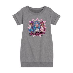 - LOL Surprise! - We're All Queens Graphic Short Sleeve Fleece Dress - 1 of 4