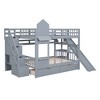 Grungis Full-Over-Full Loft Bed with 2 Drawers and 3 Shelves,Modern Bunk Bed with Slide and Ladder and Guardrails,Loft and Bunk Bed for Bedroom - 4 of 4