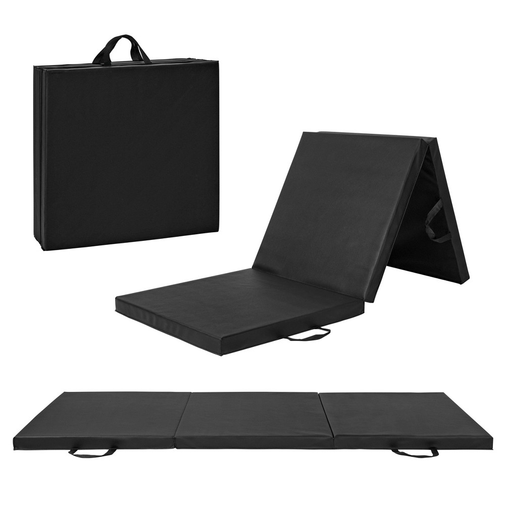 CAP Folding Exercise Mat Durable Anti-Tear Thick Padding 72" x 24" - Black