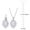 EVERLY JEWELRY | Sterling Silver 12-1/10ct TGW Created Oval-Cut and Round White Sapphire and Diamond Accent 2-Piece Necklace and Earrings Set - 2 of 4