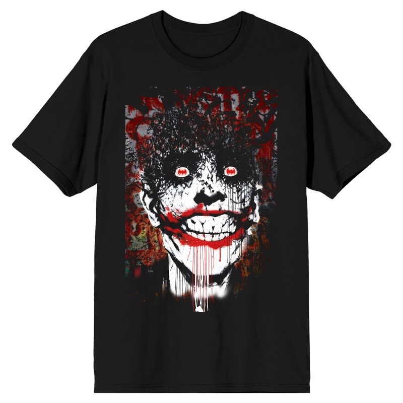 DC Comics Batman Joker Smile Bat Eyes Specialty Soft Hand Print Tee Shirt T-Shirt, 1 of 2