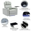 PU Leather Power Recliner with Bluetooth Speaker, LED Lights, USB Ports, Cooling Cup Holder and Swivel Tray for Home Theater Seating - 4 of 4