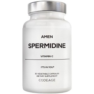 Amen Spermidine Supplement - Vitamin C - Spermidine Pills - Spermidine Trihydrochloride With Vitamin C Ascorbic Acid -  30 Capsules - 1 of 4
