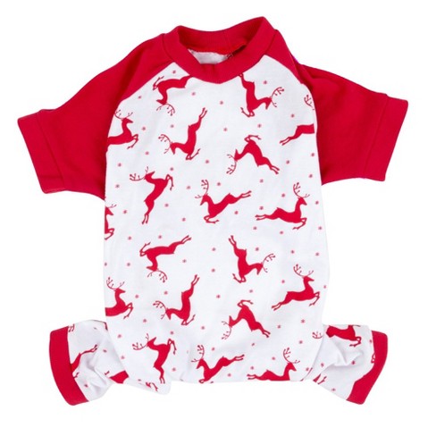 Leveret Dog Cotton Pajamas Reindeer Red And White Xl : Target