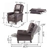 GDFStudio Pacific Contemporary Upholstered Pushback Recliner with Birch Wood Legs - 3 of 4