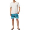 TATT 21 Men's Summer Drawstring Waist Contrast Color Striped Board Shorts - 2 of 4