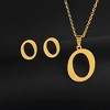 Initial Letter Pendant Necklace Earrings Set for Women Gold Plated Stainless Steel by Ginger Lyne - 2 of 4