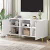 53.1" Modern TV Stand with Adjustable Shelf and 2 Doors, Sideboard Cabinet with Metal Legs and Anti-Tip Device for Living Room - 3 of 4