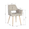 FurnitureR Dining Chairs Set of 2, Vanity Chair Comfy, Fabric Accent Leisure Chair Armchair for Home Kitchen Dining Room Living Room Bedroom, Beige - 3 of 4